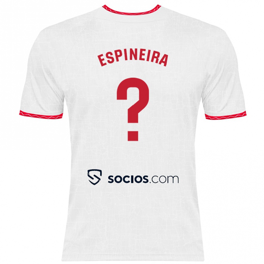 Kids Football Alberto Espiñeira #0 White Red Home Jersey 2024/25 T-Shirt