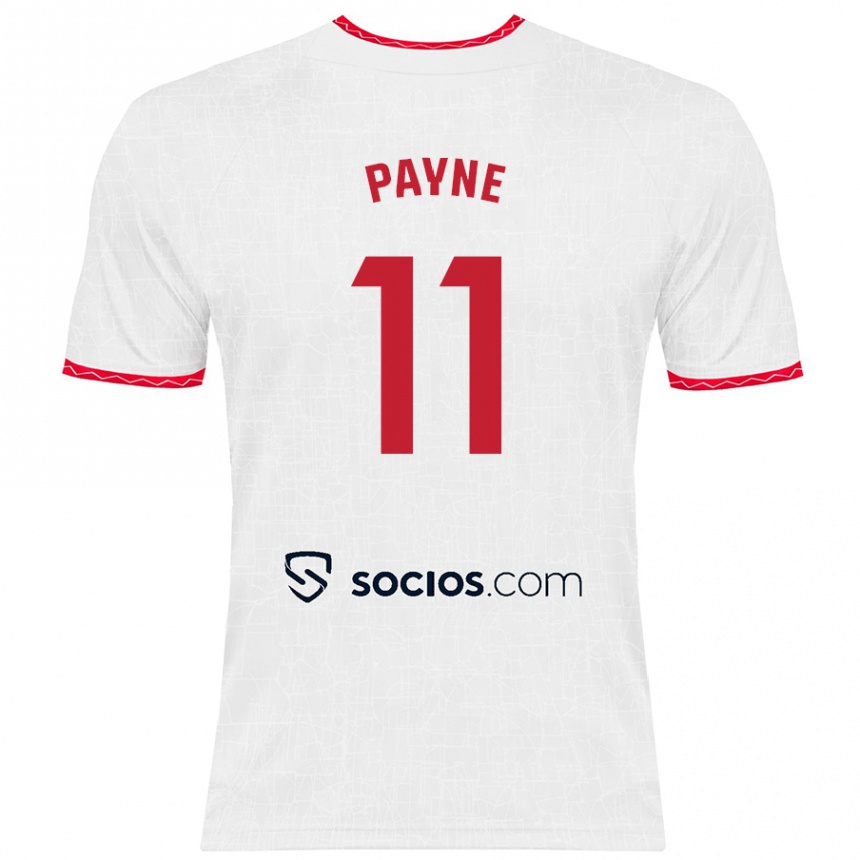 Kids Football Antionette Oyedupe Toni Payne #11 White Red Home Jersey 2024/25 T-Shirt