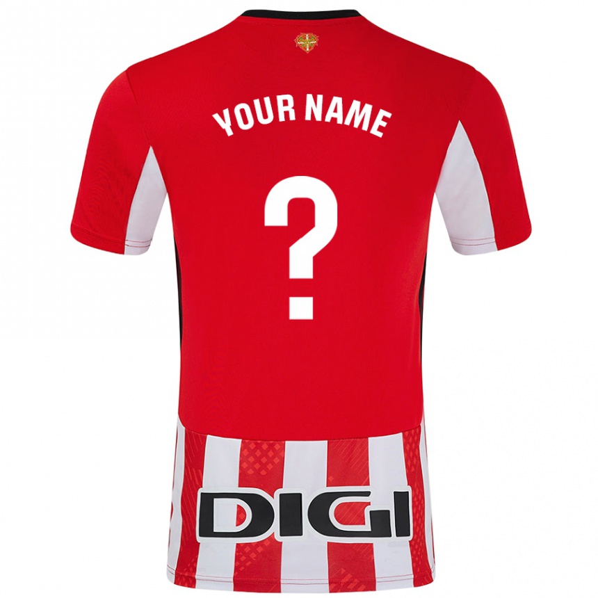 Kids Football Your Name #0 Red White Home Jersey 2024/25 T-Shirt