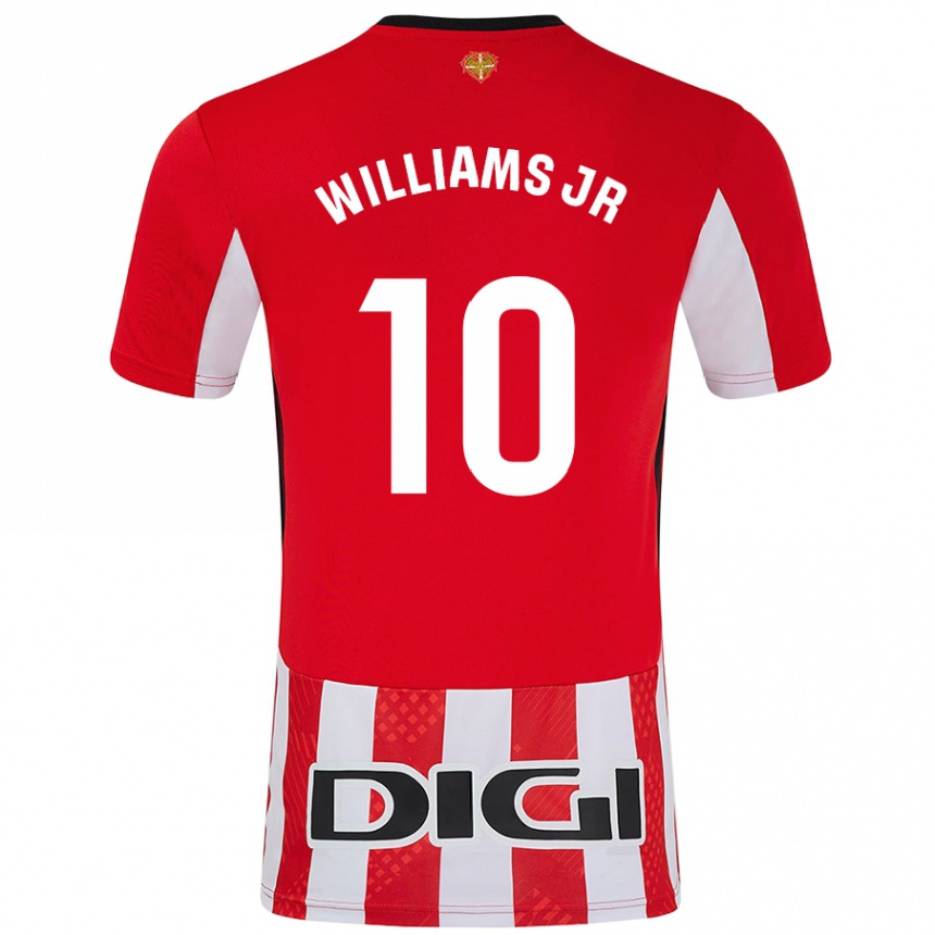 Kids Football Nico Williams #10 Red White Home Jersey 2024/25 T-Shirt