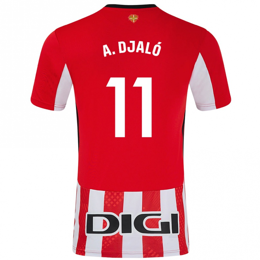 Kids Football Álvaro Djaló #11 Red White Home Jersey 2024/25 T-Shirt