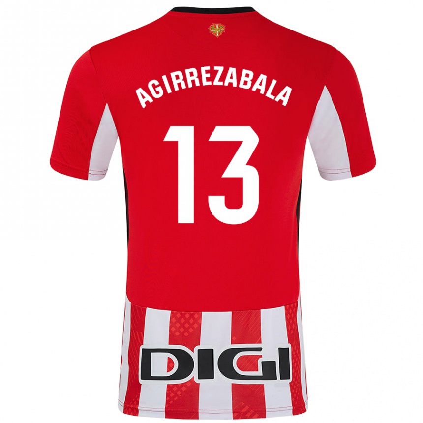 Kids Football Julen Agirrezabala #13 Red White Home Jersey 2024/25 T-Shirt