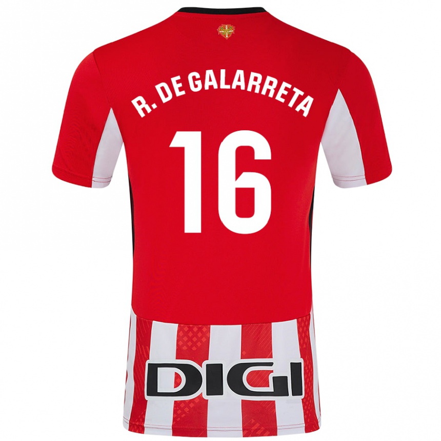 Kids Football Iñigo Ruiz De Galarreta #16 Red White Home Jersey 2024/25 T-Shirt