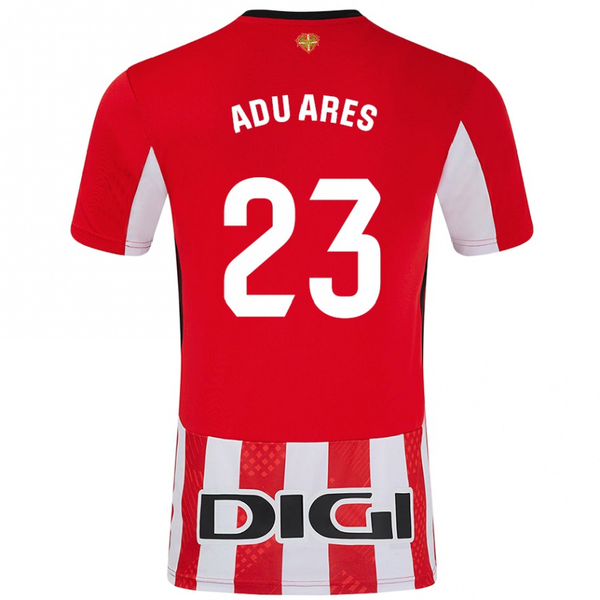 Kids Football Adu Ares #23 Red White Home Jersey 2024/25 T-Shirt