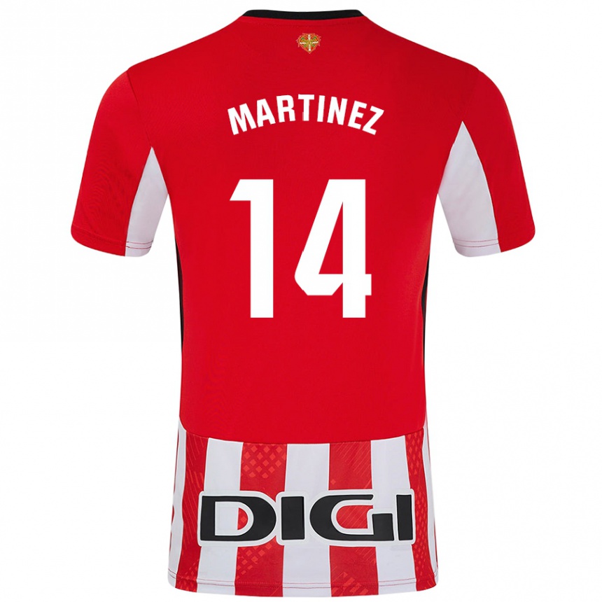 Kids Football Pablo Martínez #14 Red White Home Jersey 2024/25 T-Shirt