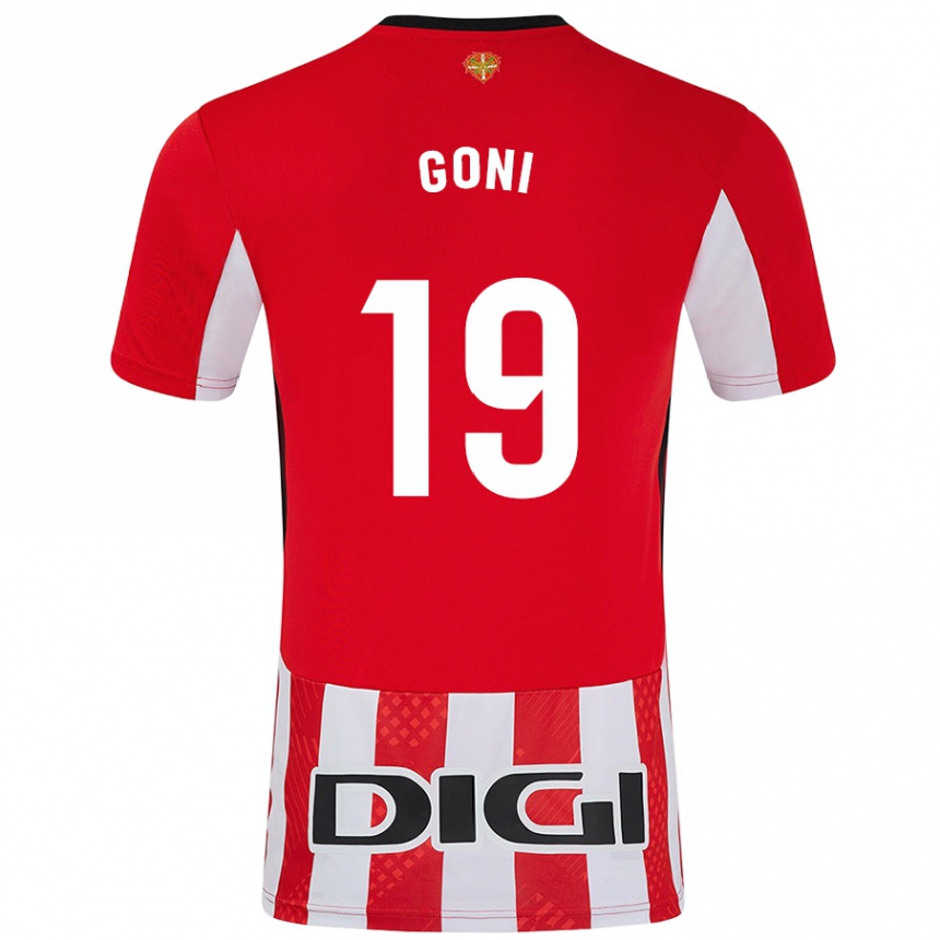 Kids Football Marcos Goñi #19 Red White Home Jersey 2024/25 T-Shirt