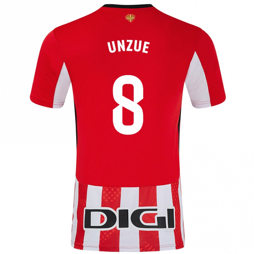 Kids Football Marta Unzué #8 Red White Home Jersey 2024/25 T-Shirt