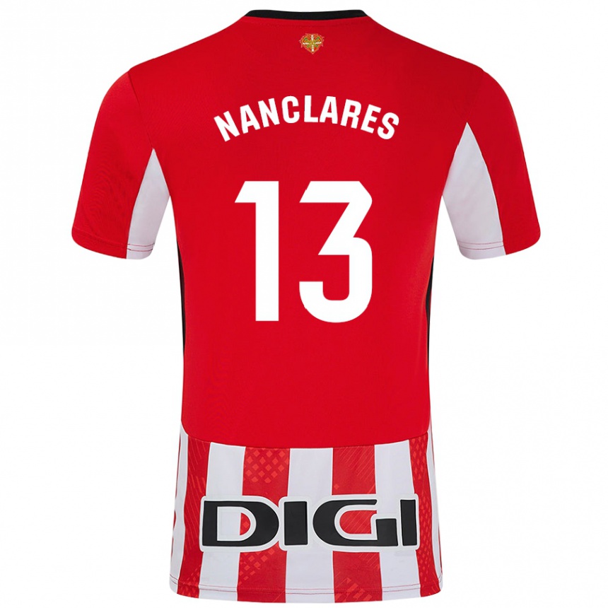 Kids Football Adriana Nanclares #13 Red White Home Jersey 2024/25 T-Shirt