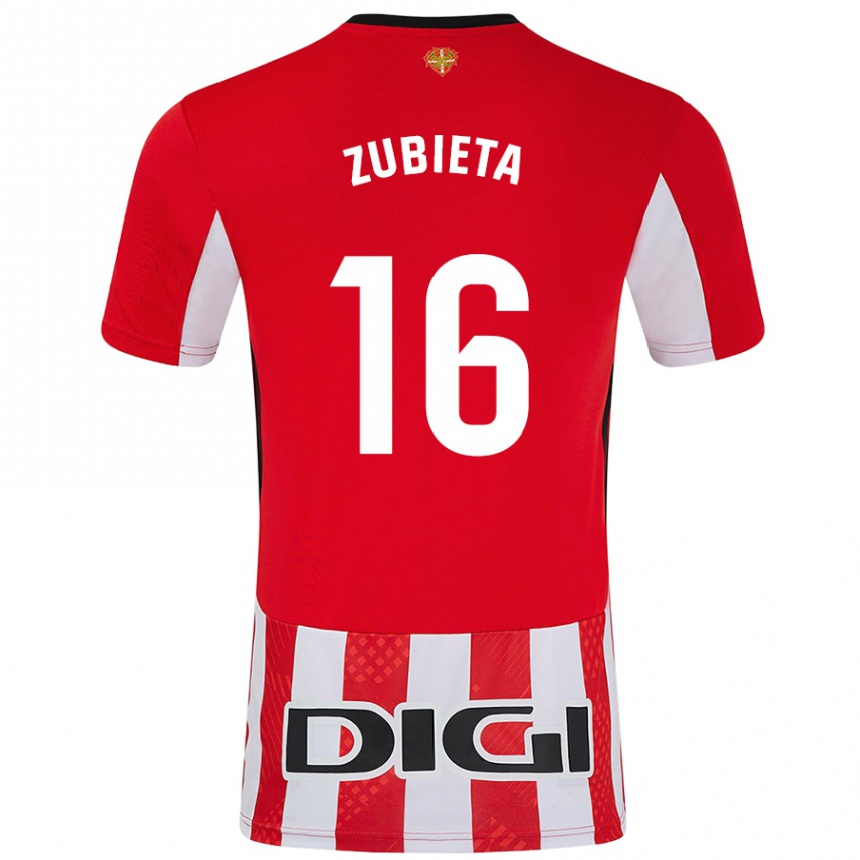 Kids Football Maite Zubieta Arambarri #16 Red White Home Jersey 2024/25 T-Shirt