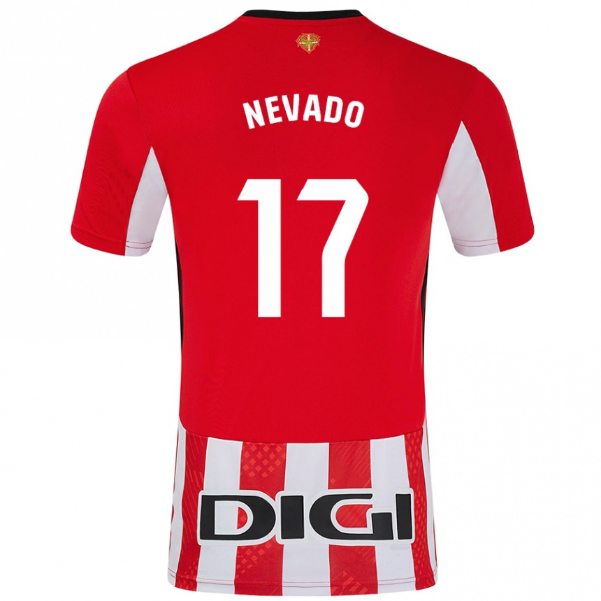 Kids Football Nerea Nevado Gómez #17 Red White Home Jersey 2024/25 T-Shirt