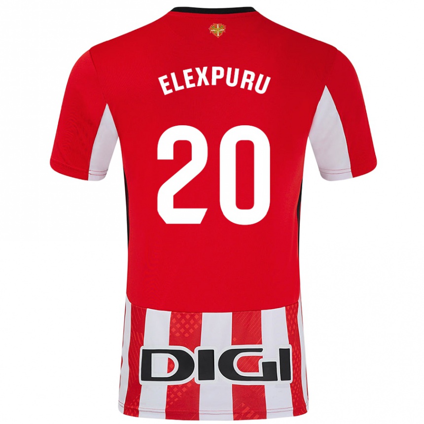 Kids Football Ane Elexpuru Añorga #20 Red White Home Jersey 2024/25 T-Shirt