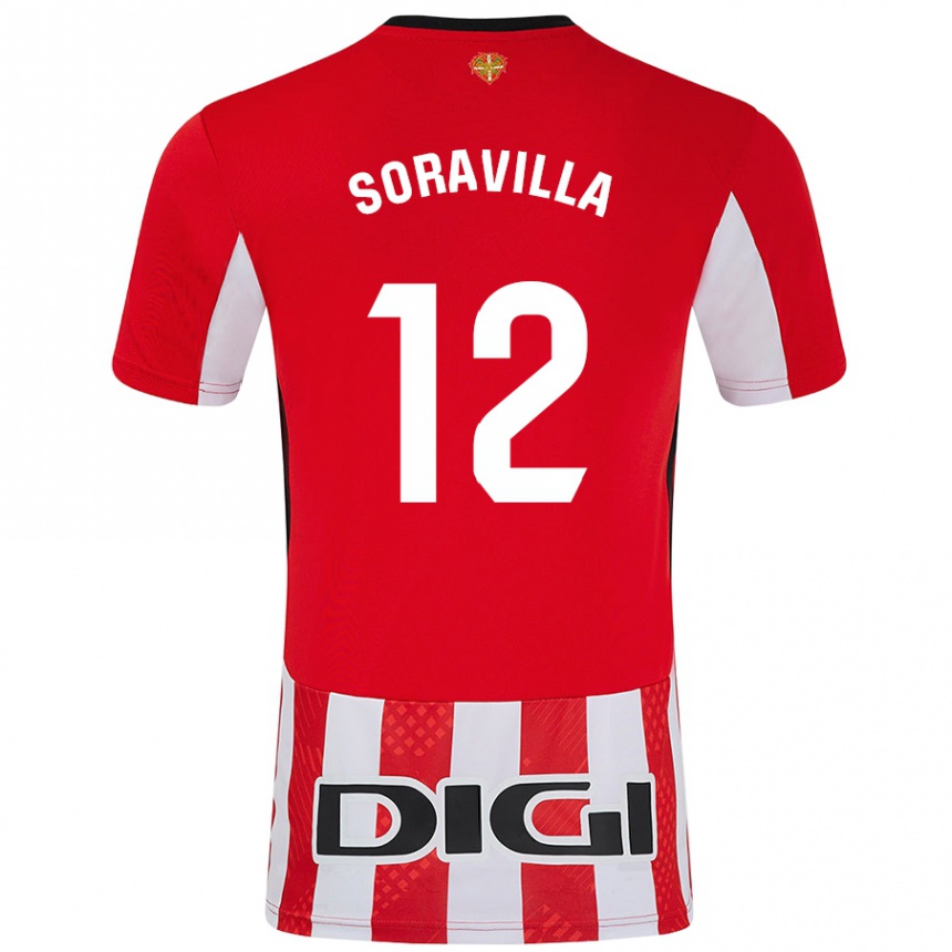 Kids Football Ander Soravilla #12 Red White Home Jersey 2024/25 T-Shirt