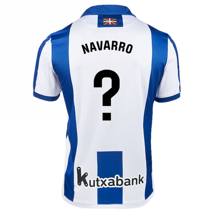 Kids Football Robert Navarro #0 White Blue Home Jersey 2024/25 T-Shirt