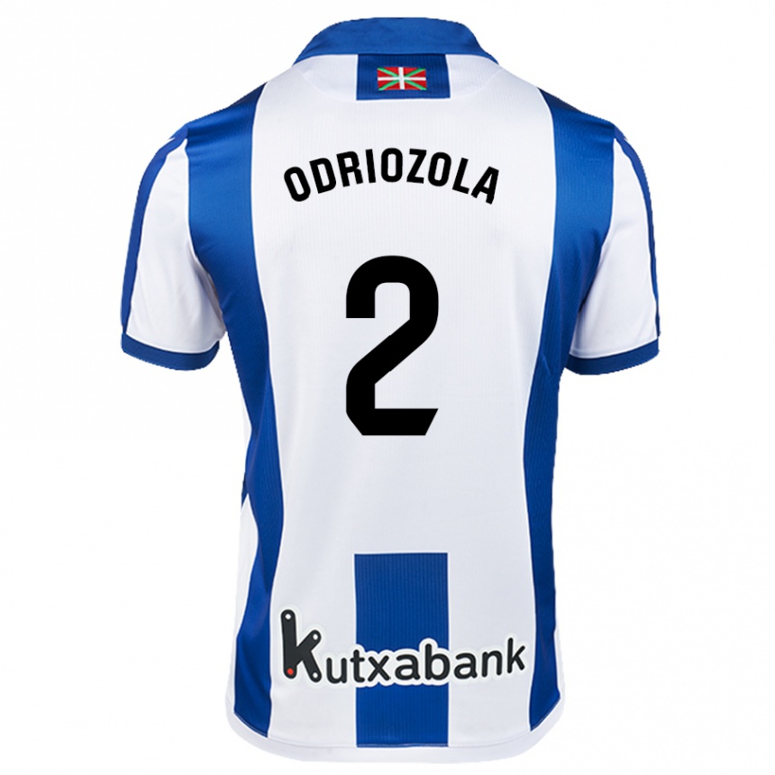 Kids Football Alvaro Odriozola #2 White Blue Home Jersey 2024/25 T-Shirt