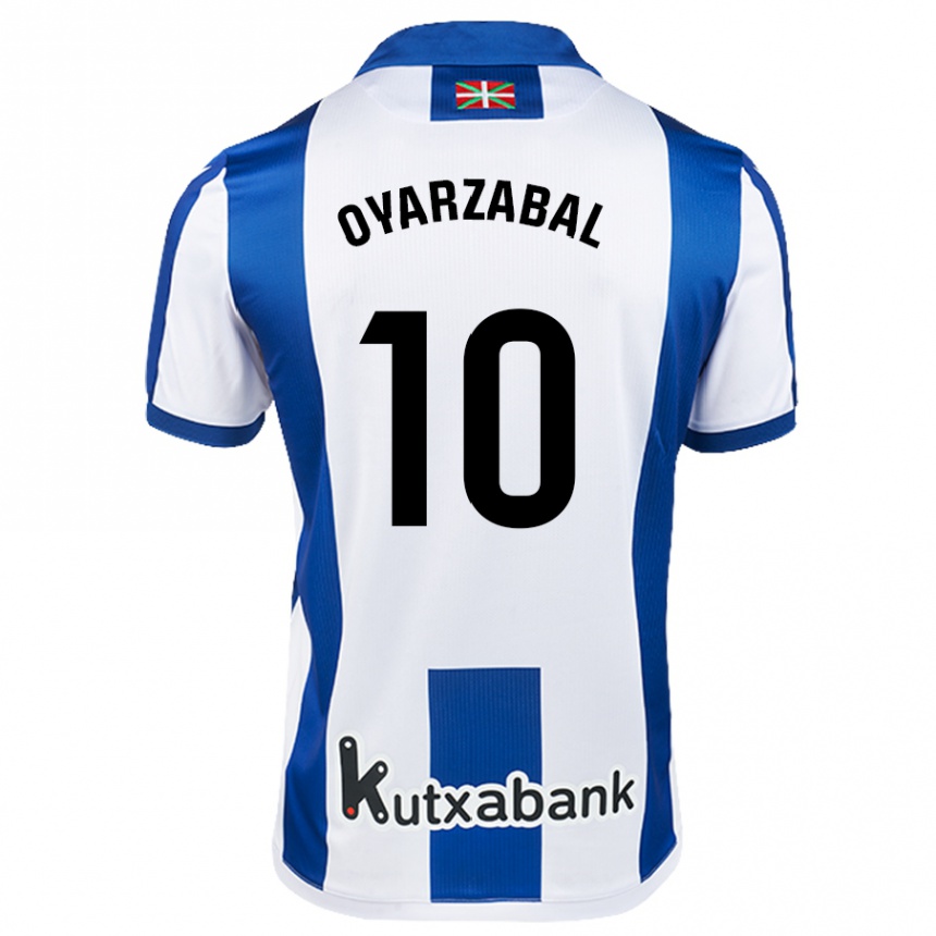 Kids Football Mikel Oyarzabal #10 White Blue Home Jersey 2024/25 T-Shirt