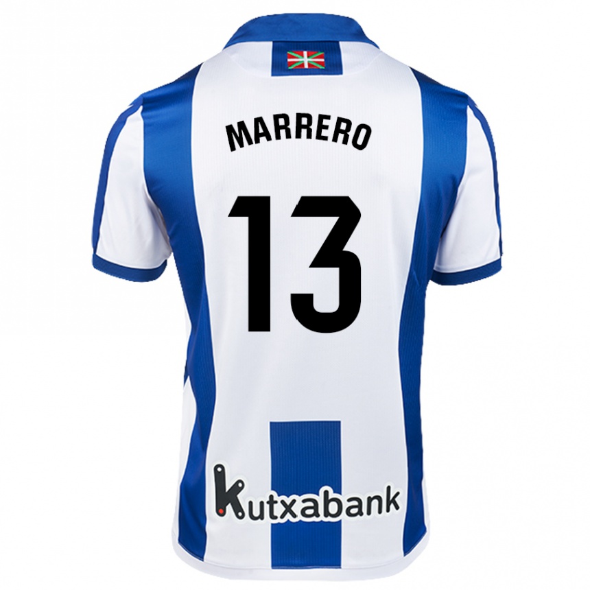 Kids Football Unai Marrero #13 White Blue Home Jersey 2024/25 T-Shirt