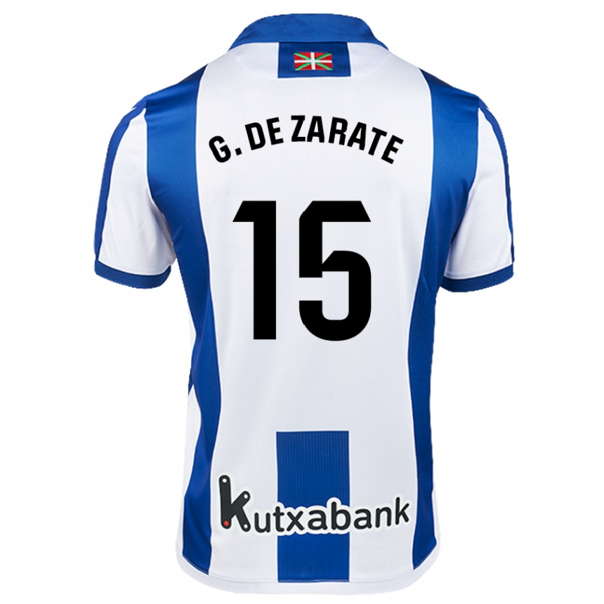 Kids Football Urko González De Zarate #15 White Blue Home Jersey 2024/25 T-Shirt