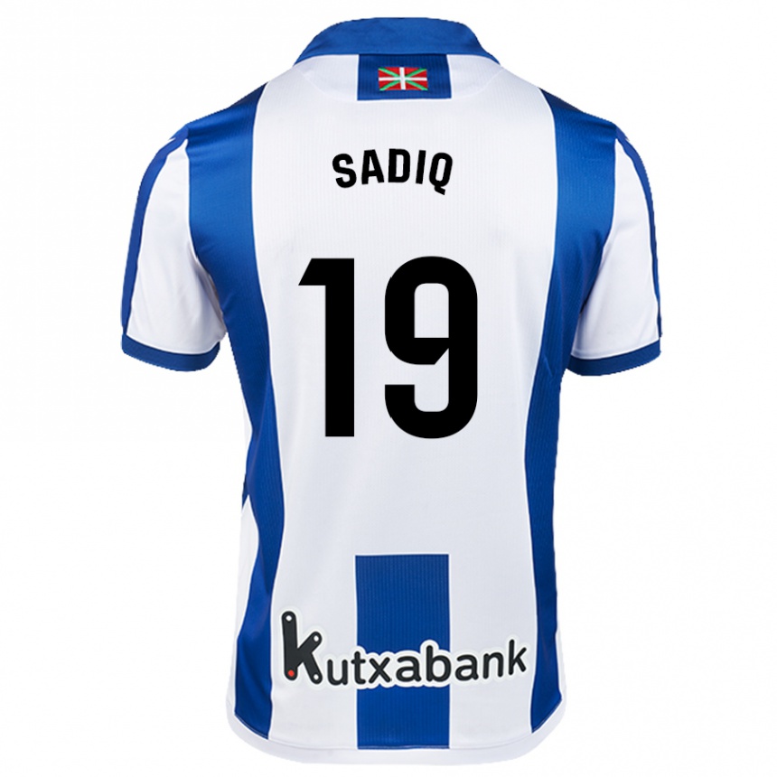 Kids Football Umar Sadiq #19 White Blue Home Jersey 2024/25 T-Shirt