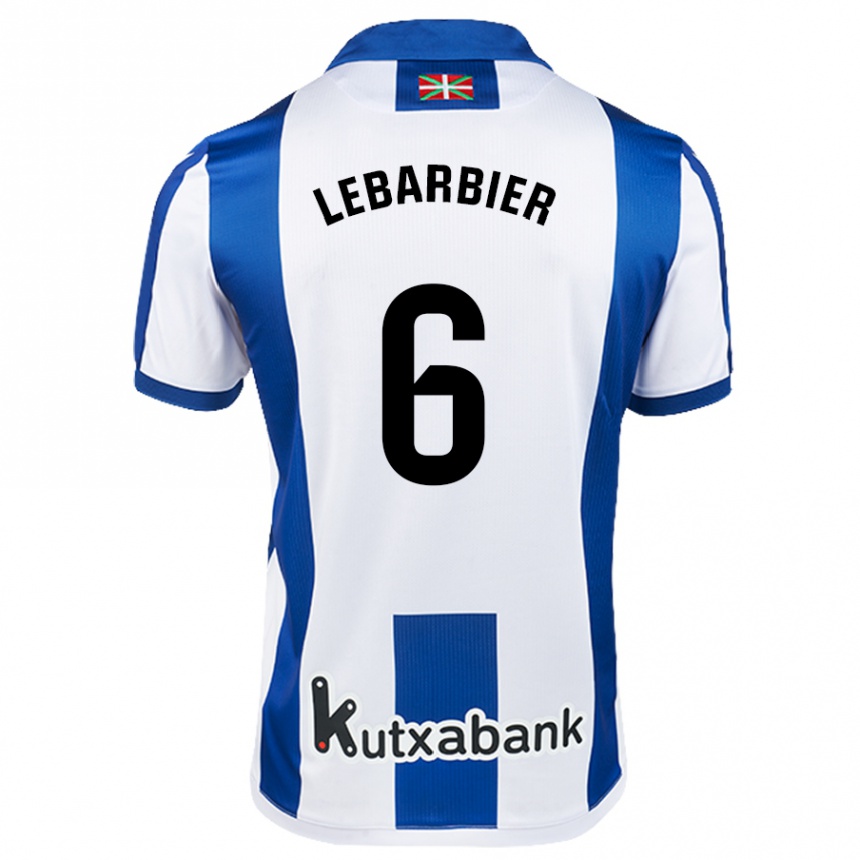 Kids Football Alex Lebarbier #6 White Blue Home Jersey 2024/25 T-Shirt