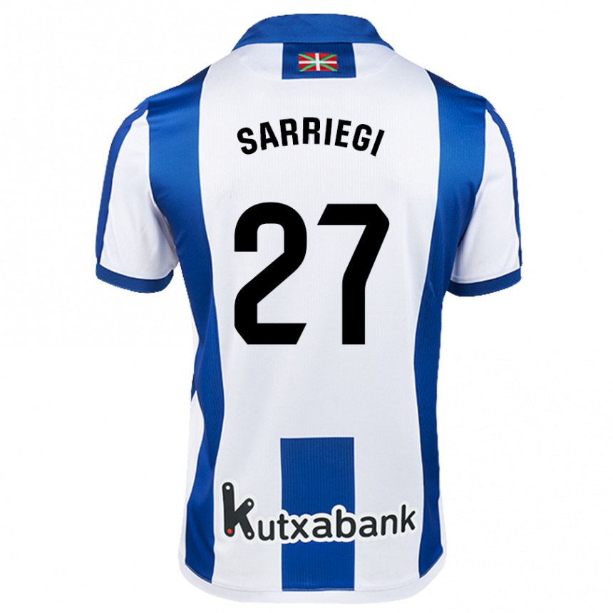 Kids Football Nora Sarriegi #27 White Blue Home Jersey 2024/25 T-Shirt