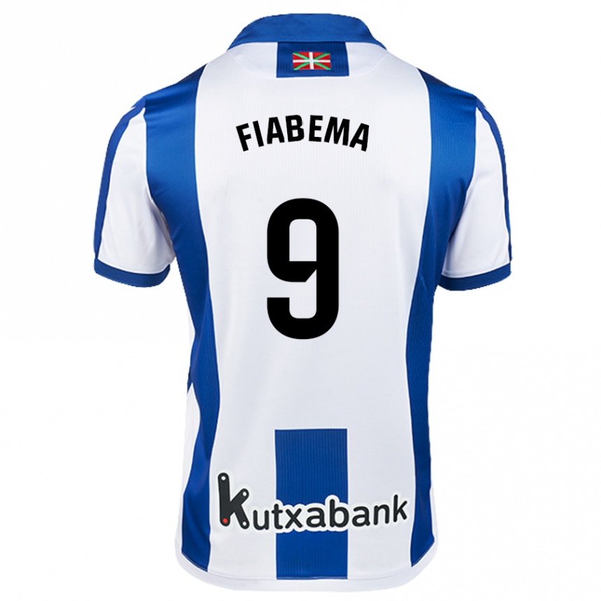 Kids Football Bryan Fiabema #9 White Blue Home Jersey 2024/25 T-Shirt