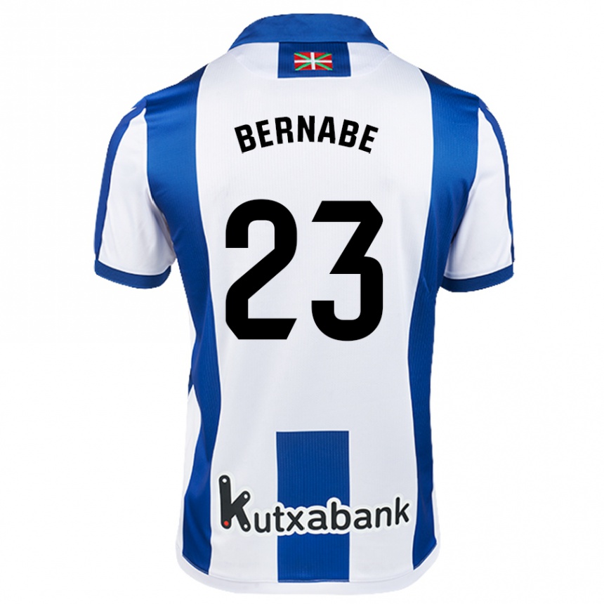 Kids Football Alejandra Bernabé De Santiago #23 White Blue Home Jersey 2024/25 T-Shirt