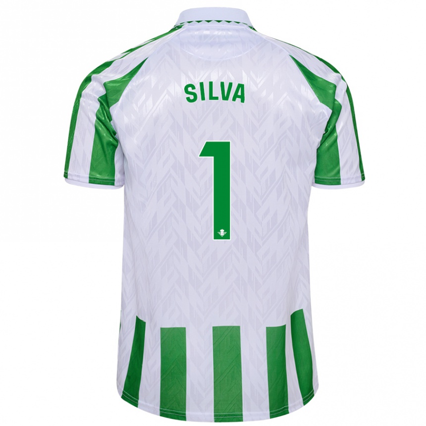 Kids Football Rui Silva #1 Green White Stripes Home Jersey 2024/25 T-Shirt