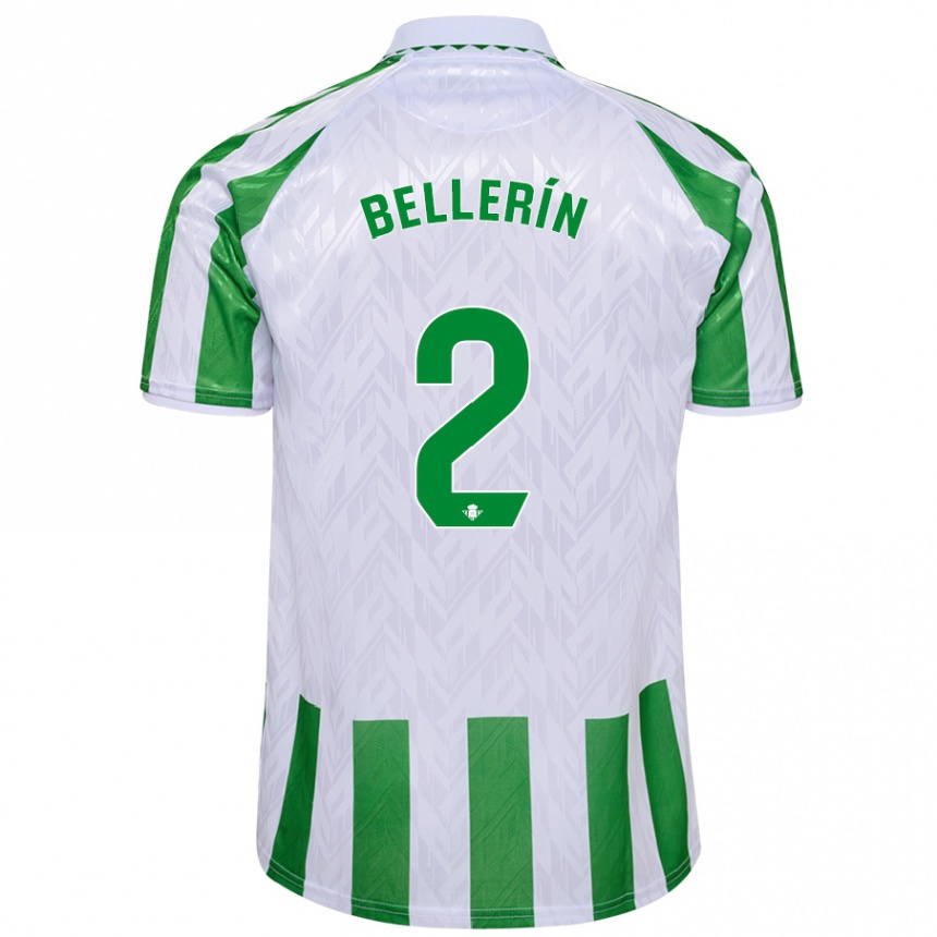 Kids Football Hector Bellerin #2 Green White Stripes Home Jersey 2024/25 T-Shirt