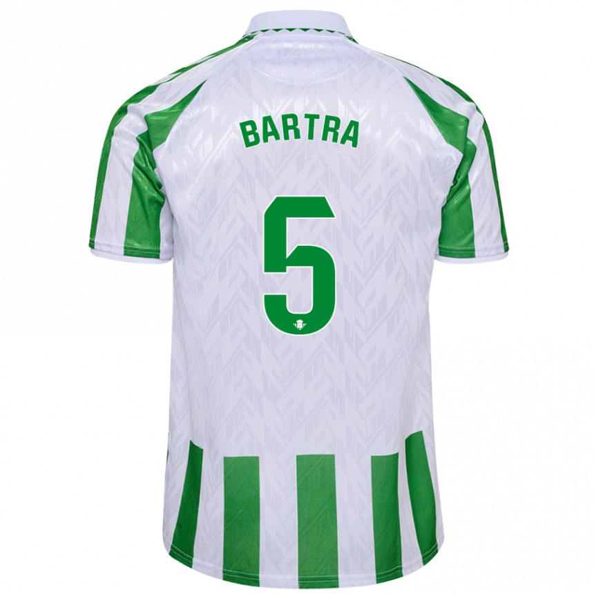 Kids Football Marc Bartra #5 Green White Stripes Home Jersey 2024/25 T-Shirt