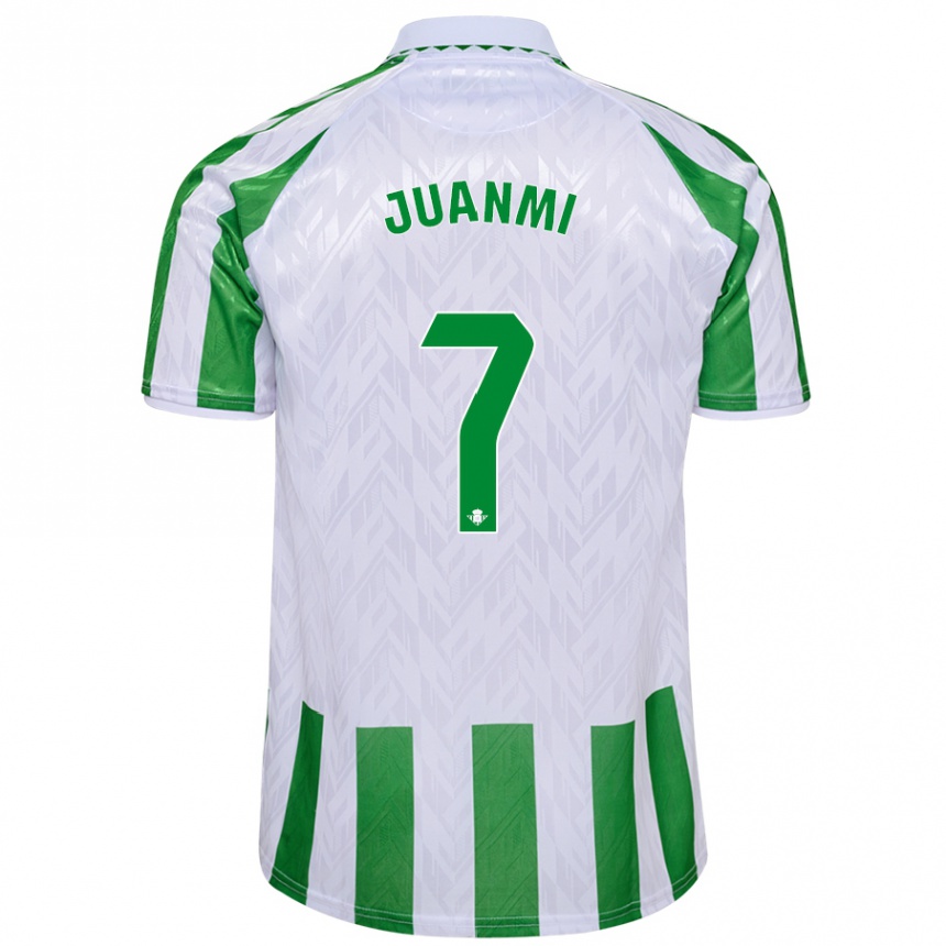 Kids Football Juanmi #7 Green White Stripes Home Jersey 2024/25 T-Shirt