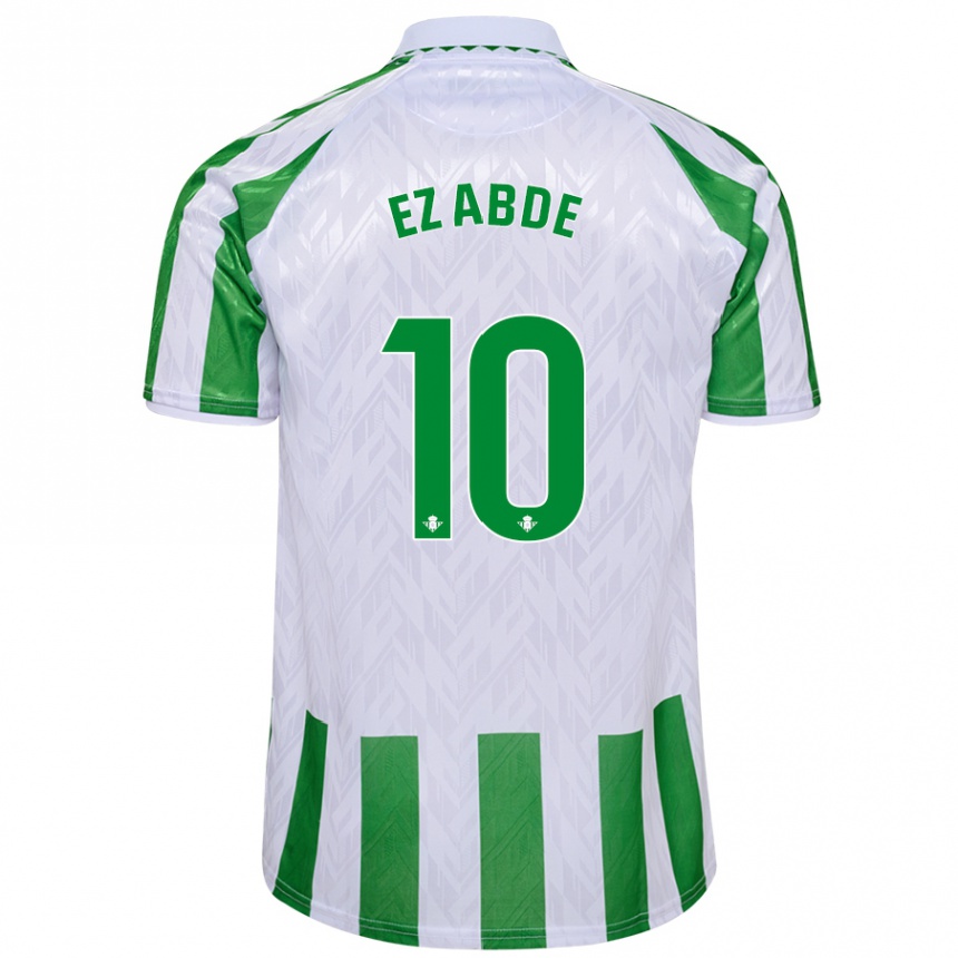 Kids Football Abde Ezzalzouli #10 Green White Stripes Home Jersey 2024/25 T-Shirt