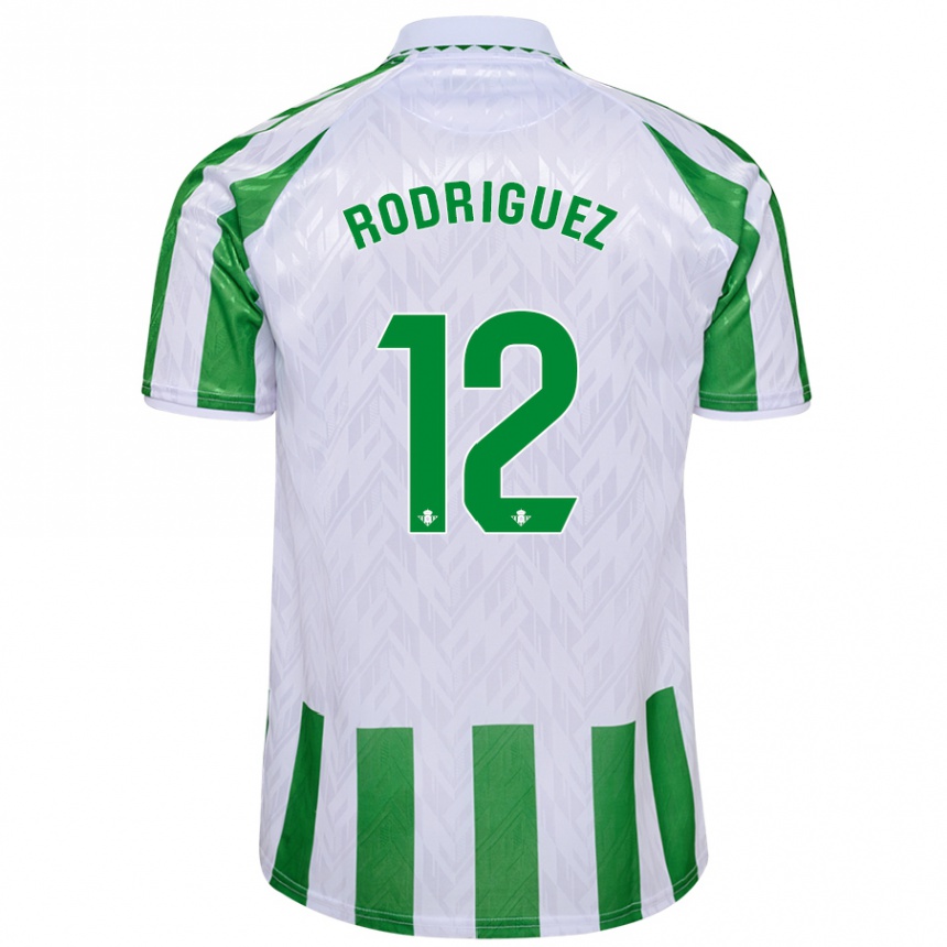 Kids Football Ricardo Rodríguez #12 Green White Stripes Home Jersey 2024/25 T-Shirt