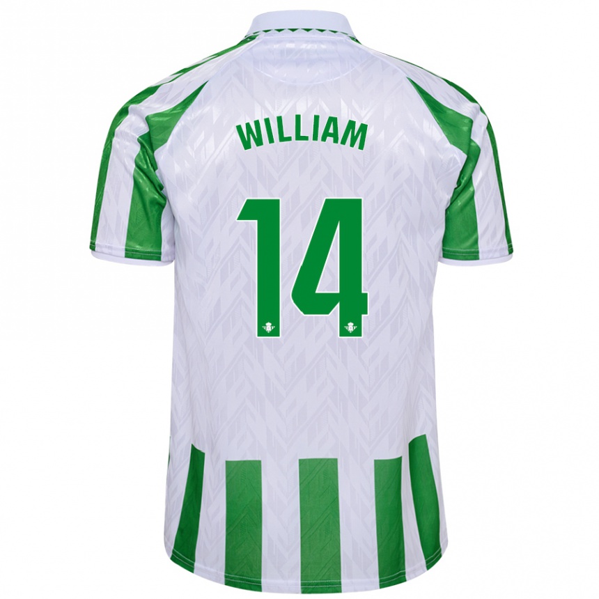 Kids Football William Carvalho #14 Green White Stripes Home Jersey 2024/25 T-Shirt