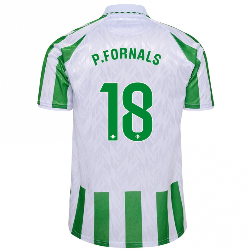 Kids Football Pablo Fornals #18 Green White Stripes Home Jersey 2024/25 T-Shirt