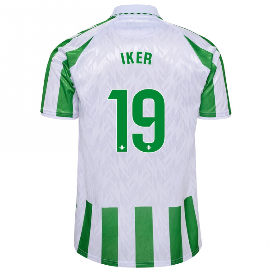 Kids Football Iker Losada #19 Green White Stripes Home Jersey 2024/25 T-Shirt