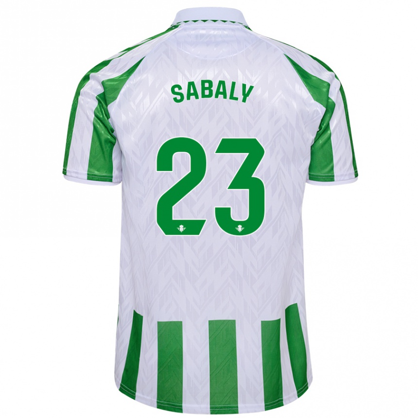 Kids Football Youssouf Sabaly #23 Green White Stripes Home Jersey 2024/25 T-Shirt