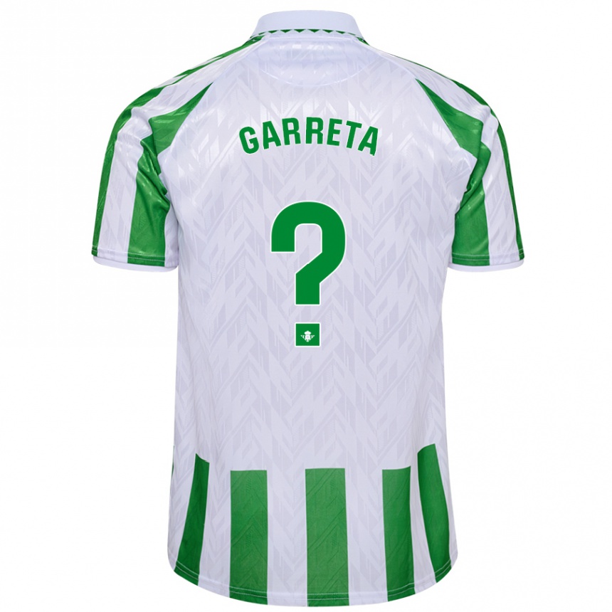 Kids Football Félix Garreta #0 Green White Stripes Home Jersey 2024/25 T-Shirt