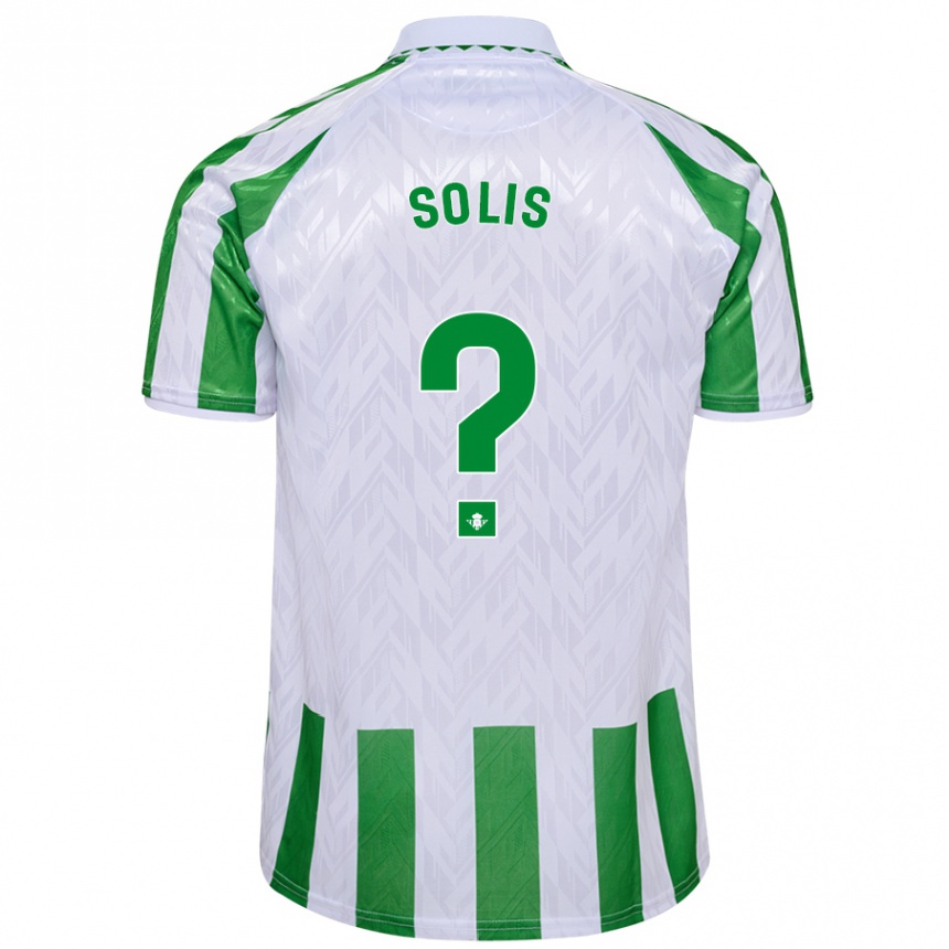 Kids Football Marcos Solís #0 Green White Stripes Home Jersey 2024/25 T-Shirt