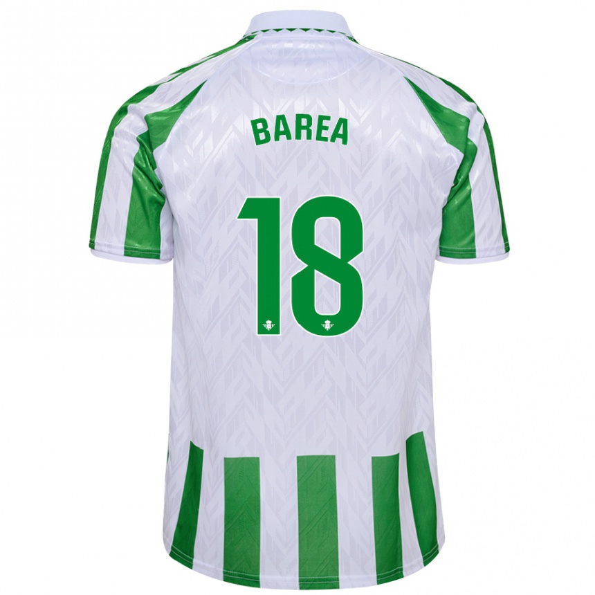 Kids Football Ismael Barea #18 Green White Stripes Home Jersey 2024/25 T-Shirt