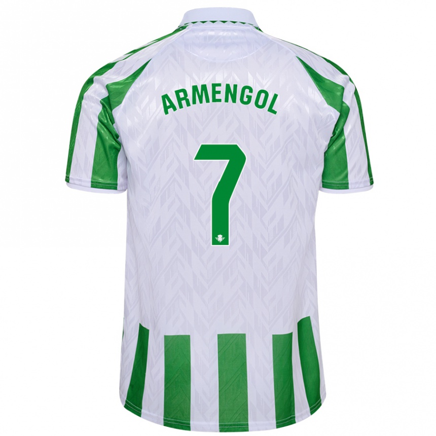 Kids Football Carla Armengol Joaniquet #7 Green White Stripes Home Jersey 2024/25 T-Shirt