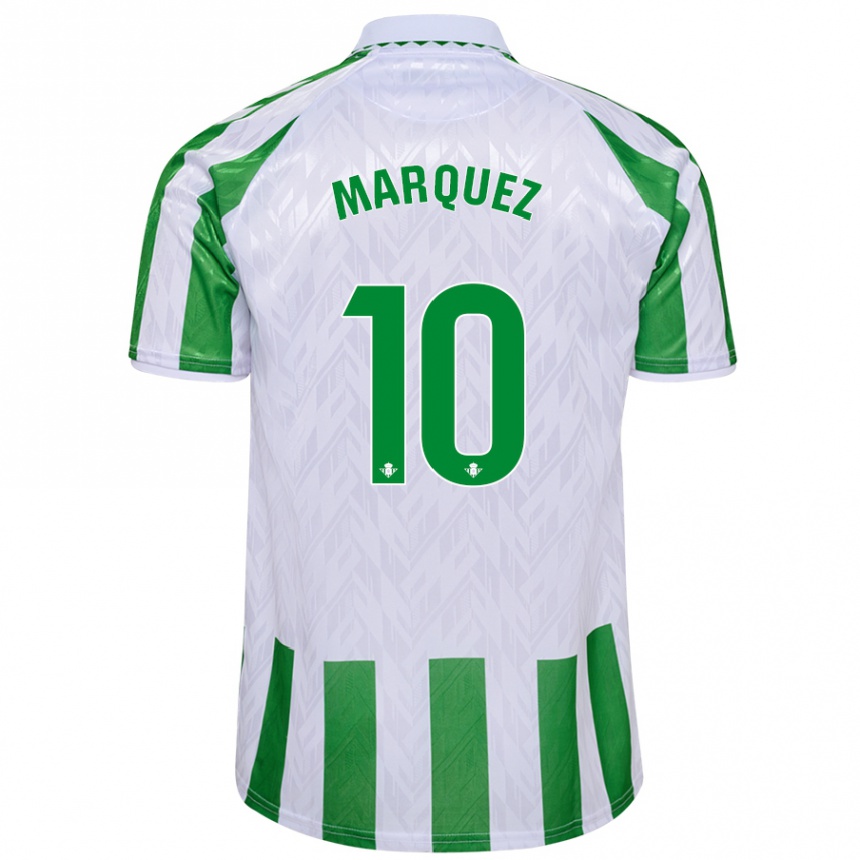 Kids Football Rosa Márquez #10 Green White Stripes Home Jersey 2024/25 T-Shirt