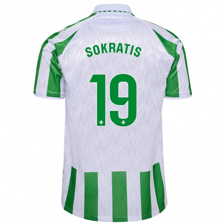 Kids Football Sokratis Papastathopoulos #19 Green White Stripes Home Jersey 2024/25 T-Shirt