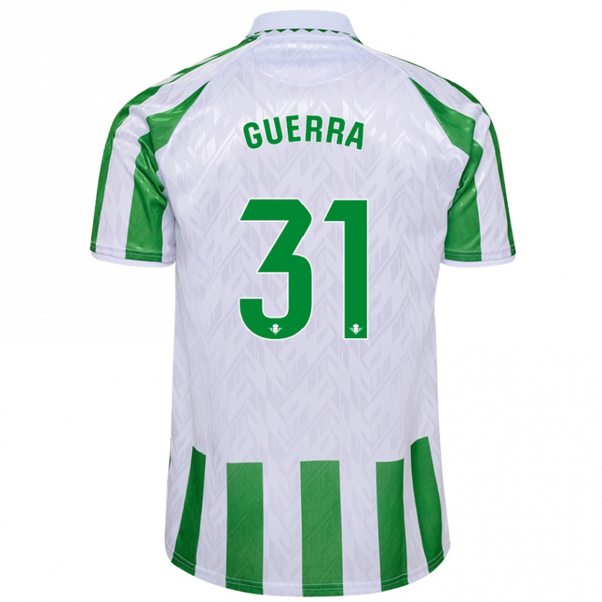 Kids Football Ana Guerra Morcillo #31 Green White Stripes Home Jersey 2024/25 T-Shirt