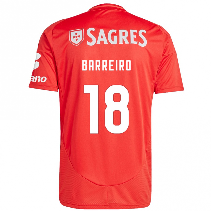 Kids Football Leandro Barreiro #18 Red White Home Jersey 2024/25 T-Shirt