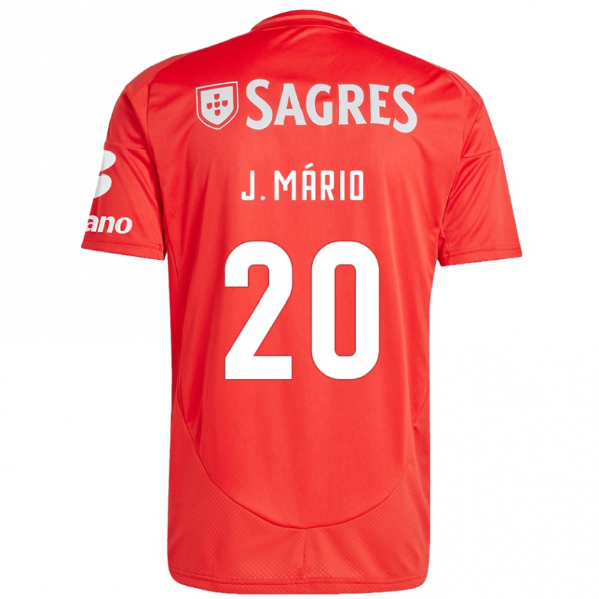 Kids Football João Mário #20 Red White Home Jersey 2024/25 T-Shirt