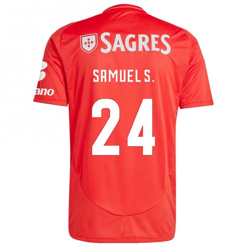 Kids Football Samuel Soares #24 Red White Home Jersey 2024/25 T-Shirt