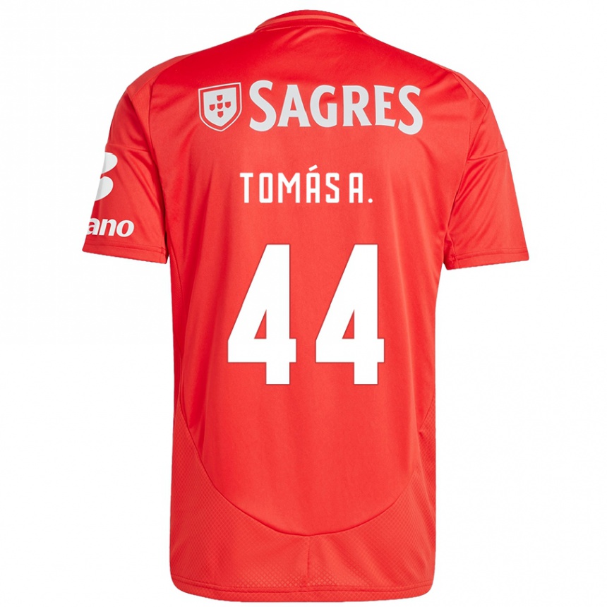 Kids Football Tomás Araújo #44 Red White Home Jersey 2024/25 T-Shirt