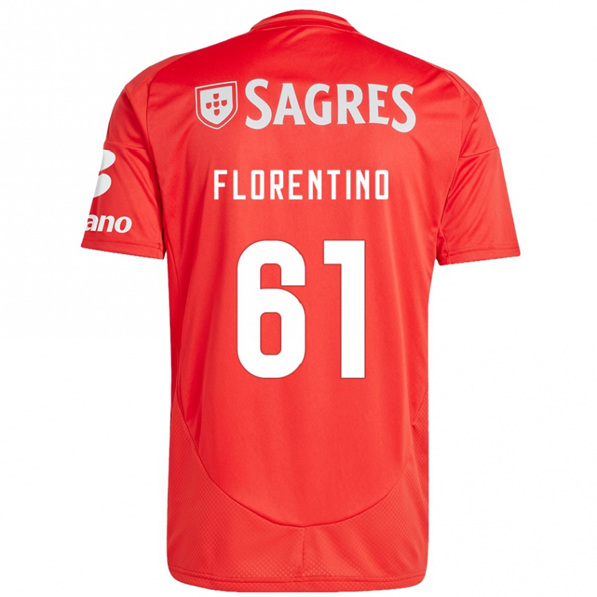 Kids Football Florentino #61 Red White Home Jersey 2024/25 T-Shirt