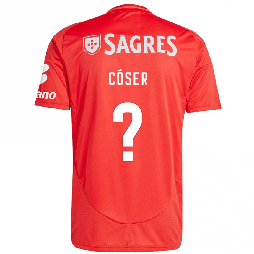 Kids Football Tiago Cóser #0 Red White Home Jersey 2024/25 T-Shirt