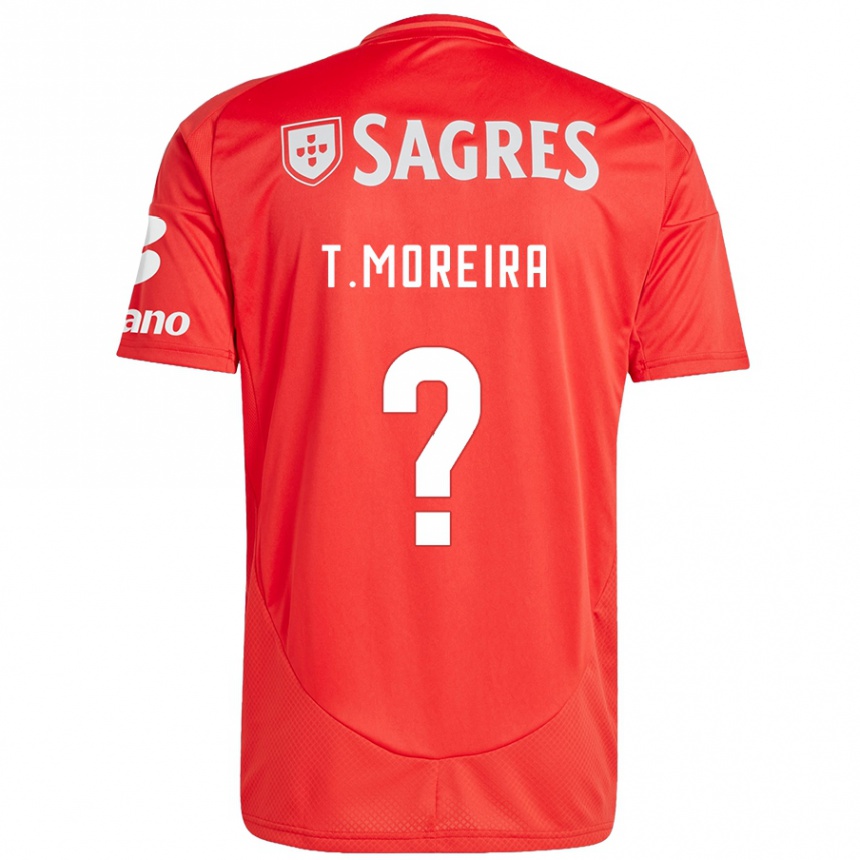 Kids Football Tomás Moreira #0 Red White Home Jersey 2024/25 T-Shirt